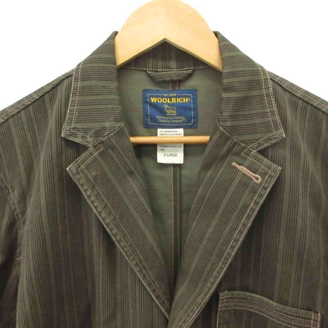 【中古】ウールリッチ WOOLRICH テーラードジャケット 上着 XL グレー ストライプ柄 長袖 襟付き /PP ■ECA005_2