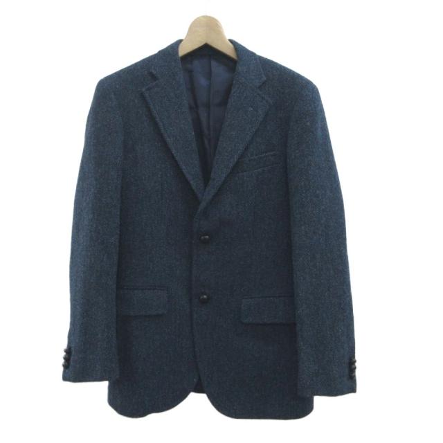 【中古】ジェイプレス J.PRESS ジャケット 上着 ウール 紺 ネイビー ヘリンボーン柄 ノッチドラペル 長袖 /KK
