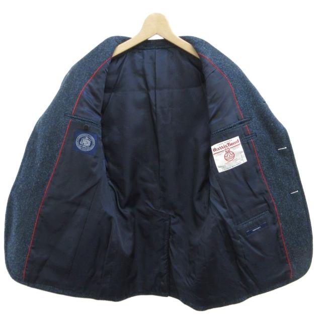 【中古】ジェイプレス J.PRESS ジャケット 上着 ウール 紺 ネイビー ヘリンボーン柄 ノッチドラペル 長袖 /KK_3