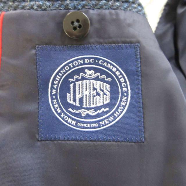 【中古】ジェイプレス J.PRESS ジャケット 上着 ウール 紺 ネイビー ヘリンボーン柄 ノッチドラペル 長袖 /KK_4