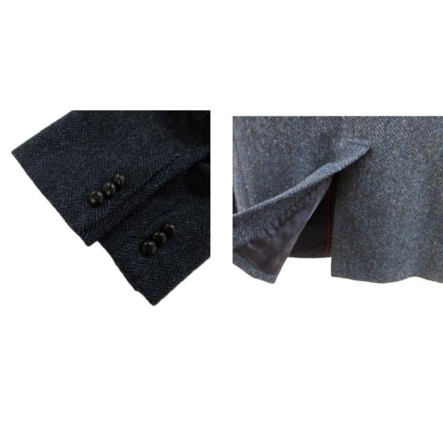 【中古】ジェイプレス J.PRESS ジャケット 上着 ウール 紺 ネイビー ヘリンボーン柄 ノッチドラペル 長袖 /KK_6