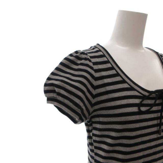 【中古】バーバリーブルーレーベル BURBERRY BLUE LABEL 美品 ワンピース ティアード フレア 半袖 38 Uネック_3