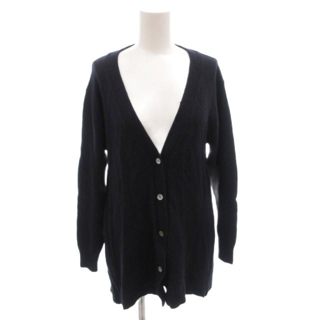 【中古】ヨーコチャン YOKO CHAN カーディガン ニット ウール Vネック 38 紺 ネイビー /FF ■GY74 レディース
