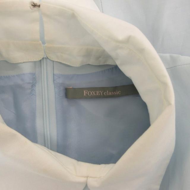 【中古】フォクシー FOXEY ノースリーブ ワンピース 襟付き ひざ丈 38 水色 ライトブルー /FF ■GY74 レディース_4