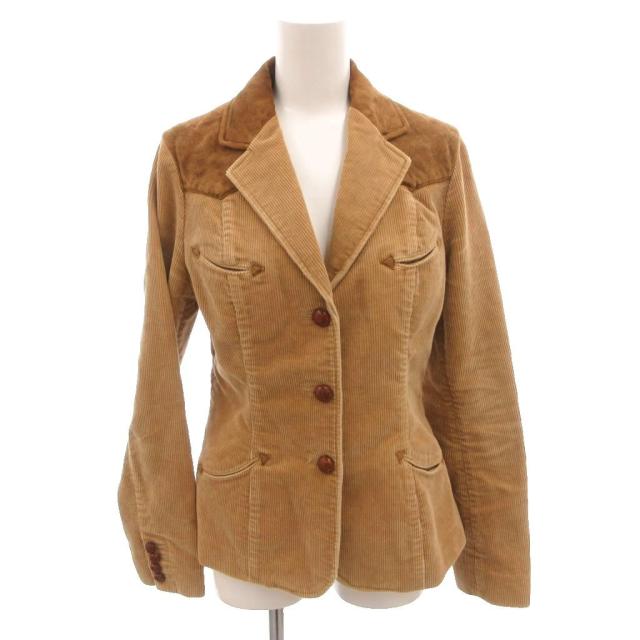 【中古】ラルフローレン RALPH LAUREN コーデュロイジャケット スエード切り替え クルミボタン 11 ベージュ