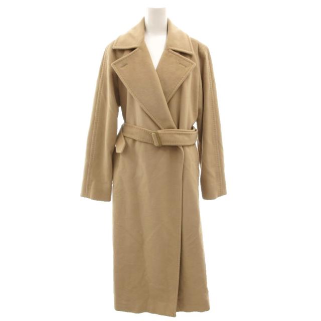 【中古】バーバリー ロンドン BURBERRY LONDON アンゴラコート チェスター ロング ダブルブレスト ベルト付き 11