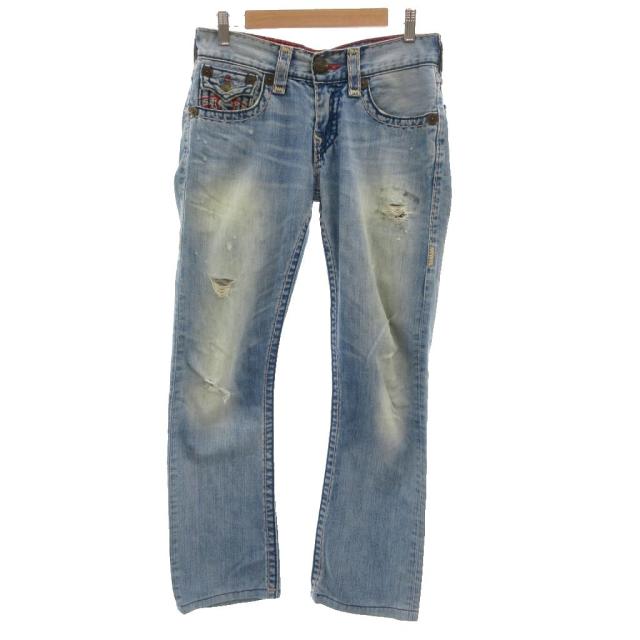 【中古】トゥルーレリジョン TRUE RELIGION リッキースーパーティ デニムパンツ ジーンズ スリムストレート 28