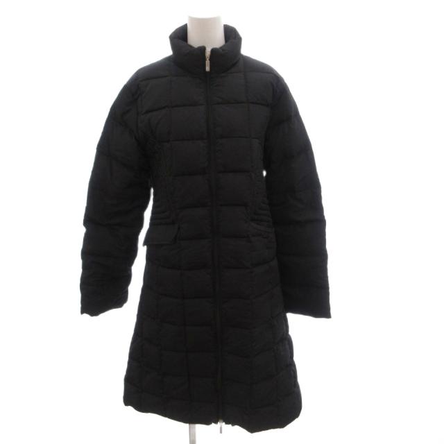 【中古】モンクレール MONCLER 茶タグ ダウンコート ジップアップ ナイロン ロング 1 黒 ブラック /FF ■GY53
