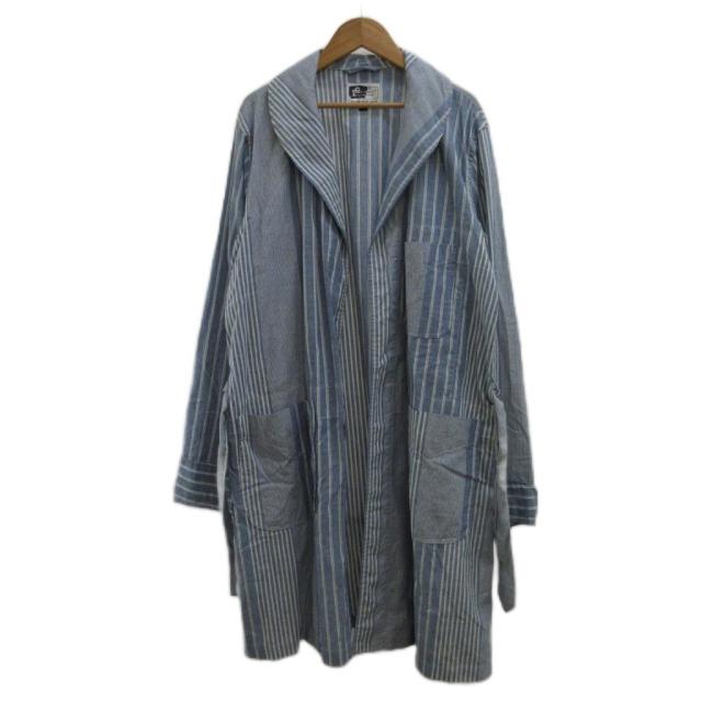 【中古】エンジニアードガーメンツ Engineered Garments ガウンコート ジャケット M 青 ブルー ストライプ柄 長袖