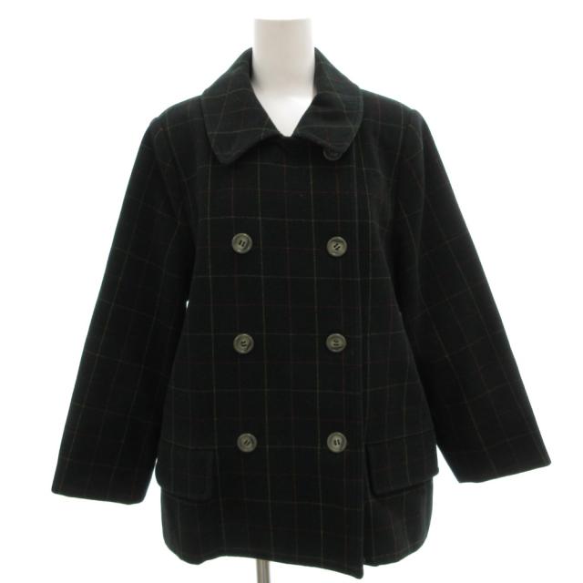 【中古】クリスチャンディオール Christian Dior SPORTS ヴィンテージ チェック ピーコート Pコート M
