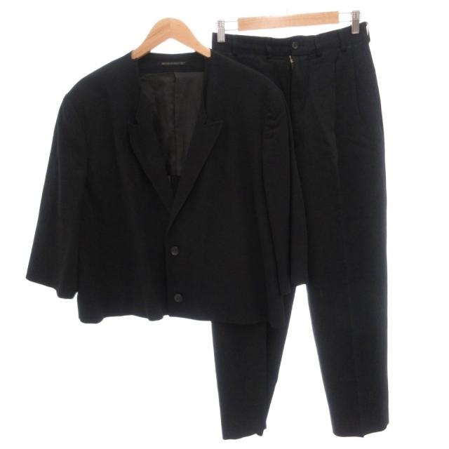 【中古】ヨウジヤマモト YOHJI YAMAMOTO セットアップ スーツ ジャケット パンツ ウール 2B タック S 黒