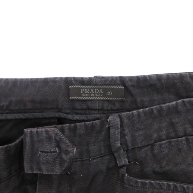 【中古】プラダ PRADA チノズボン下 引っ切りない 綿織物 イタリア製 40 紺 米国海軍 /FF ■ECD005 レディース