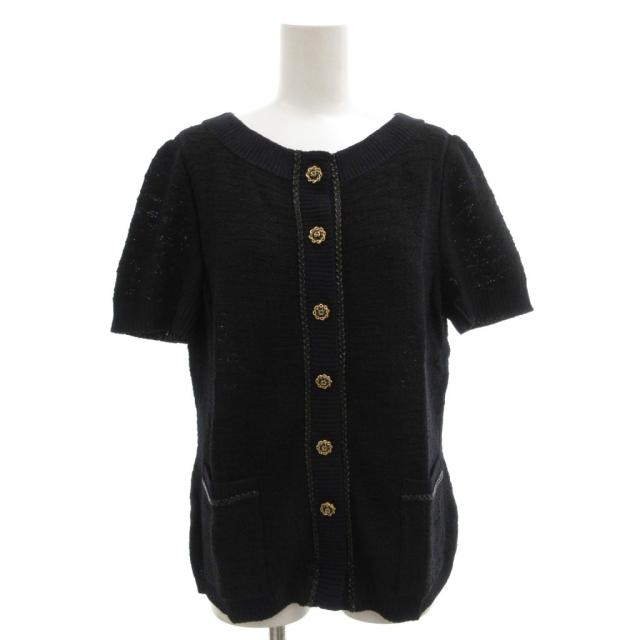 【中古】未使用品 セントジョン ST.JOHN COUTURE タグ付き ショートスリーブカーディガン ニット 半袖 6
