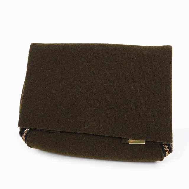 【中古】ビューティフルピープル beautiful people thick felt zipper clutch フェルト ジッパー クラッチバッグ  緑｜au PAY マーケット