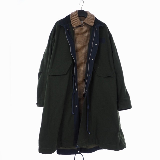 中古】サカイ sacai 18AW 再構築 ツイード ウール ドッキング モッズ