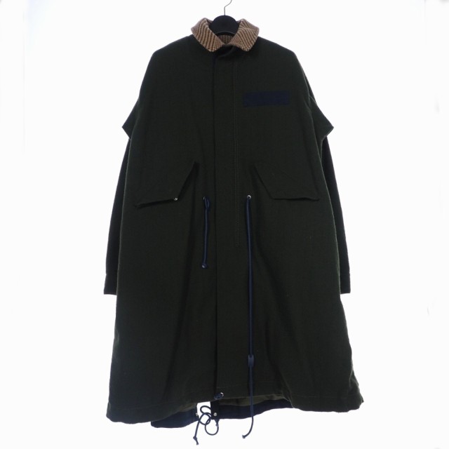 中古】サカイ sacai 18AW 再構築 ツイード ウール ドッキング モッズ ...