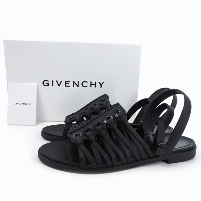 中古】ジバンシィ GIVENCHY ラバー グラディエーター サンダル 37 23.5