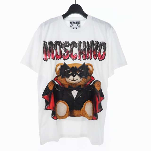 【中古】モスキーノ MOSCHINO 20SS バッド テディベア プリント Tシャツ カットソー 半袖 XS ホワイト 白 A0711の通販は