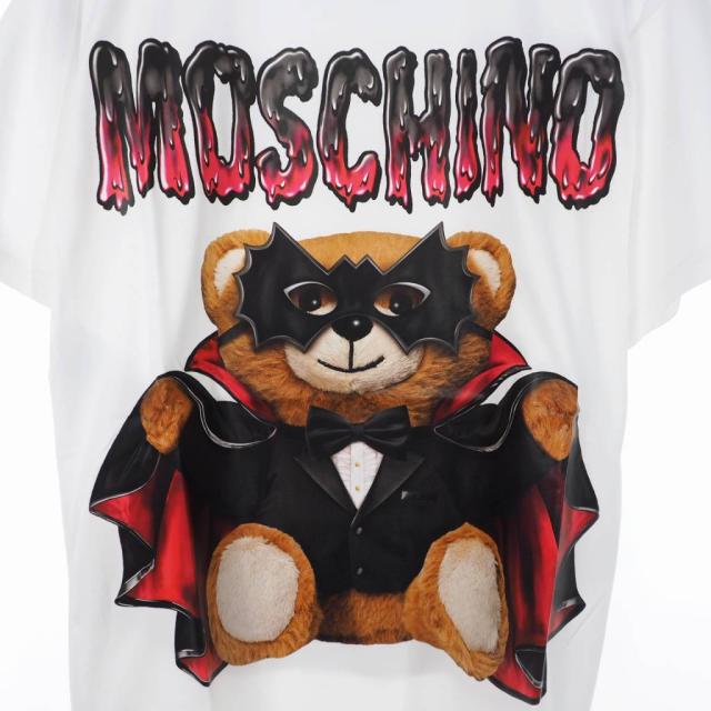 【中古】モスキーノ MOSCHINO 20SS バッド テディベア プリント Tシャツ カットソー 半袖 XS ホワイト 白 A0711_2