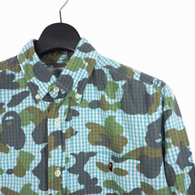 中古】アベイシングエイプ A BATHING APE カモ柄 ギンガムチェック