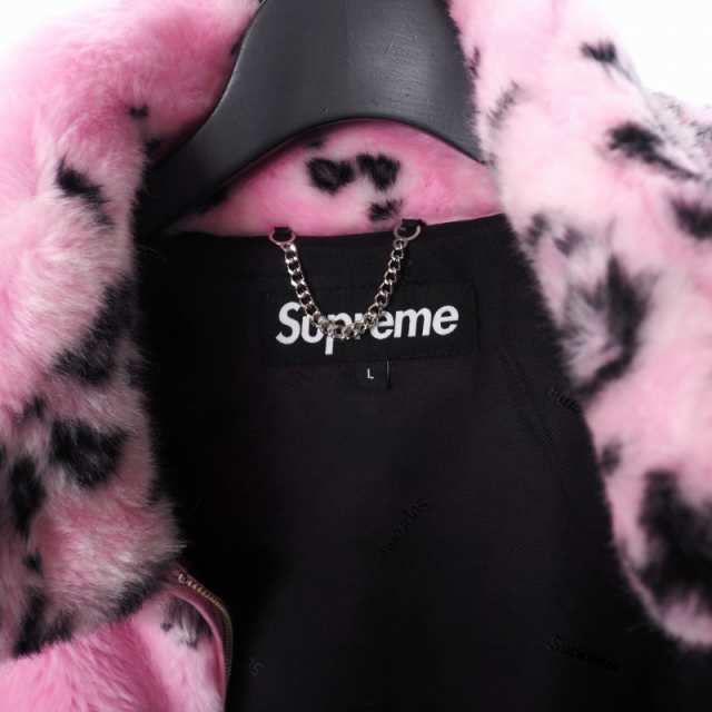 【中古】シュプリーム SUPREME 21SS Bandana Faux Fur Bomber Jacket バンダナ柄 ファー ボンバージャケット L ピンク