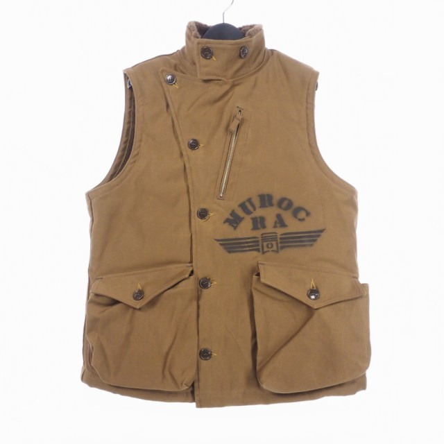 【中古】フリーホイーラーズ FREEWHEELERS MUROC RACING ASSOCIATION WINTER AVIATORS VEST ベスト 40 ブラウン