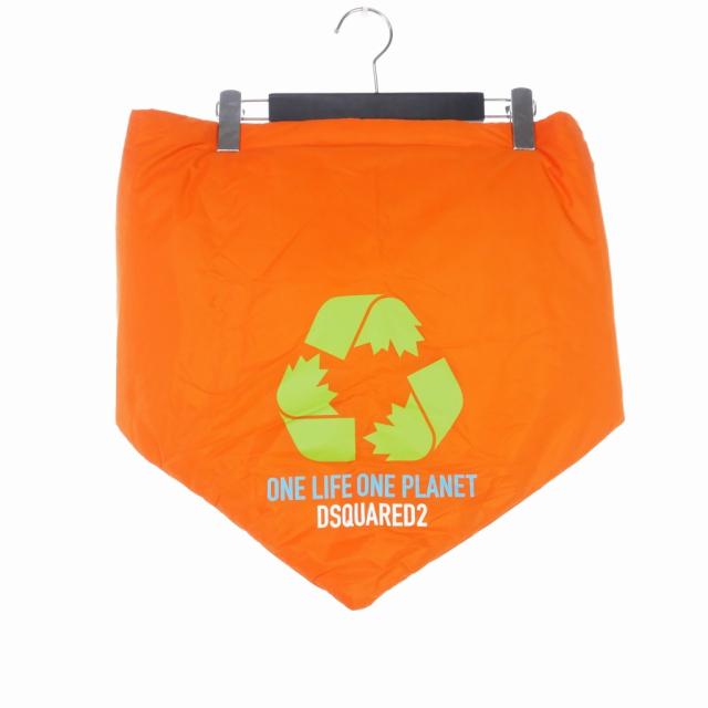 【中古】ディースクエアード DSQUARED2 22FW One Life Neck Warmer ネックウォーマ マフラー ダウン オレンジ
