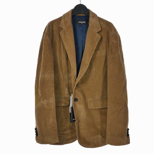 【中古】ディースクエアード DSQUARED2 22AW コーディロイ ブレザー ジャケット エルボーパッチ 48 ベージュ