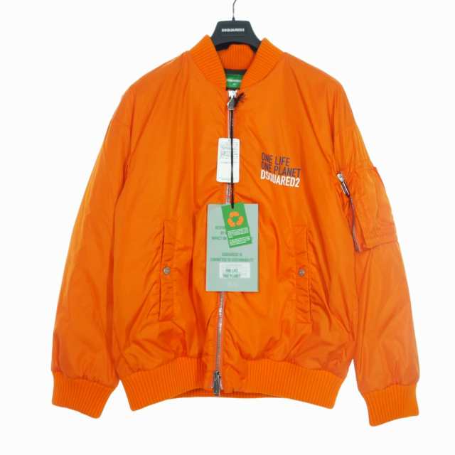 【中古】ディースクエアード DSQUARED2 22AW bomber jacket ボンバー ジャケット ブルゾン 中綿 42 オレンジ