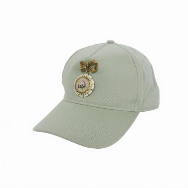 【中古】ディースクエアード DSQUARED2 キャップ 帽子 リボン UNI グリーン S83BC0055 国内正規 レディース
