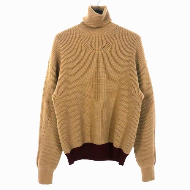 【中古】オーエーエムシー OAMC タートルネック リブニット セーター コットン XS ブラウンベージュ メンズ