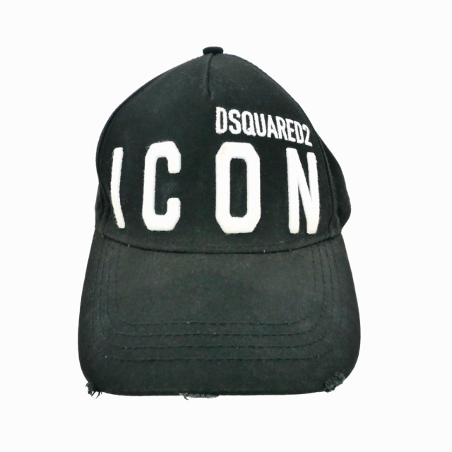 中古】ディースクエアード DSQUARED2 21AW ICON アイコン キャップ 帽子 刺?ロゴ F 黒 ブラック メンズ ベースボールキャップ