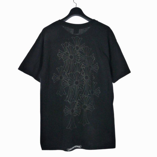 【中古】クロムハーツ CHROME HEARTS セメタリークロス プリント Tシャツ 半袖 胸ポケット L 黒 ブラック メンズ