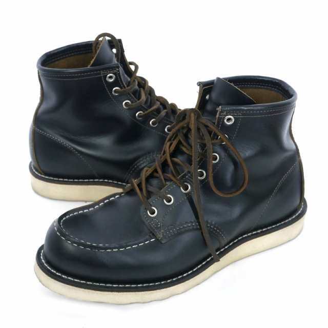 【中古】レッドウィング REDWING 茶芯 クローンダイクレザー レースアップブーツ ワークブーツ 犬タグ US9 27cm 黒