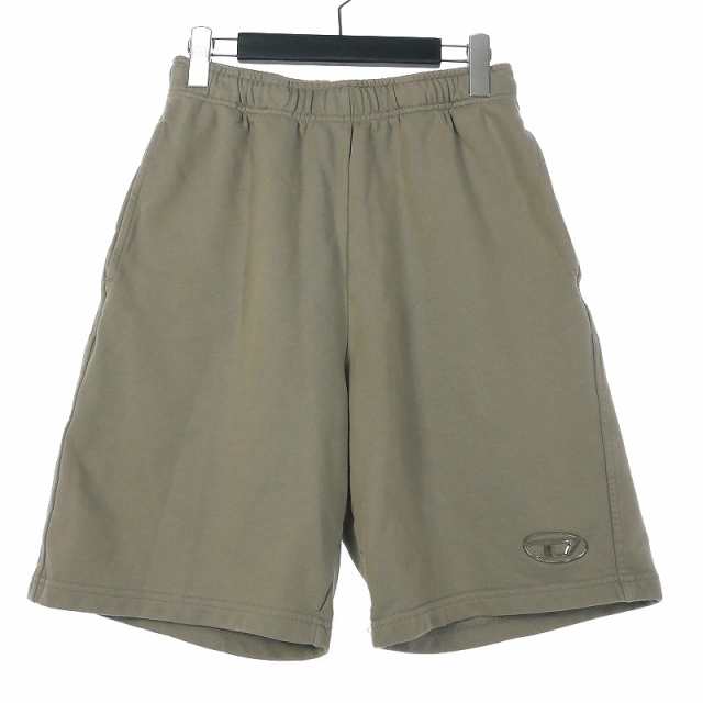 【中古】ディーゼル DIESEL P-Marshy-Od スウェットショートパンツ ロゴ トラックショーツ S ライトグレーの通販は