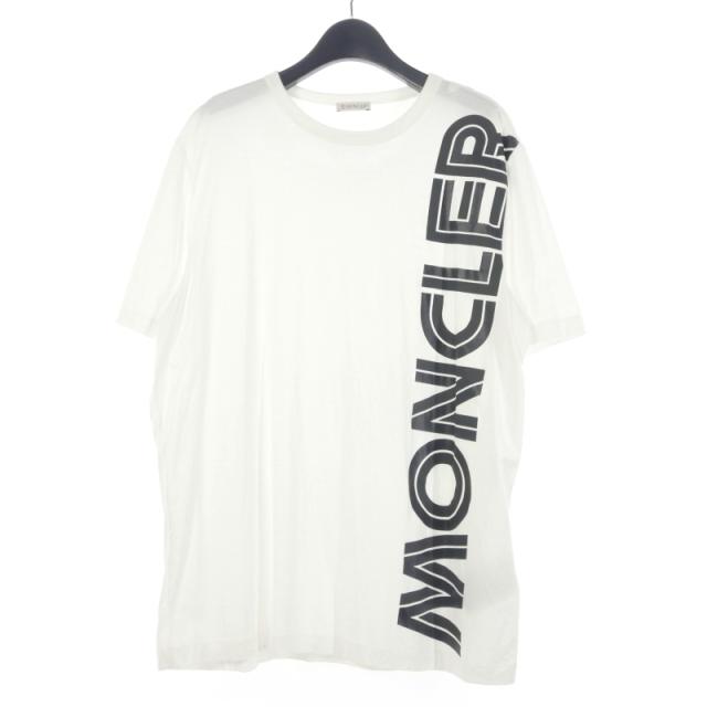 【中古】モンクレール MONCLER クルーネックTシャツ プリントロゴカットソー 半袖 L ホワイト 白 F20918C76010