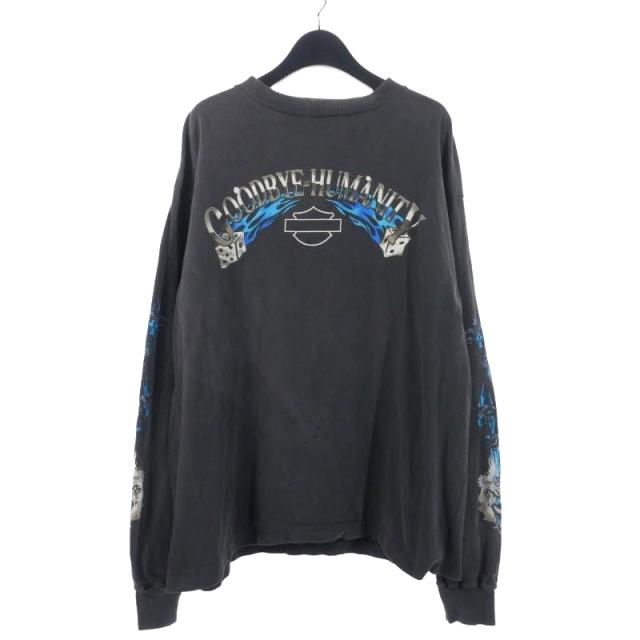 【中古】セントマイケル SAINTMICHAEL LS TEE BTFL BASTARS Tシャツ 長袖カットソー ダメージ加工 L ブラック 黒の通販は 27,600円