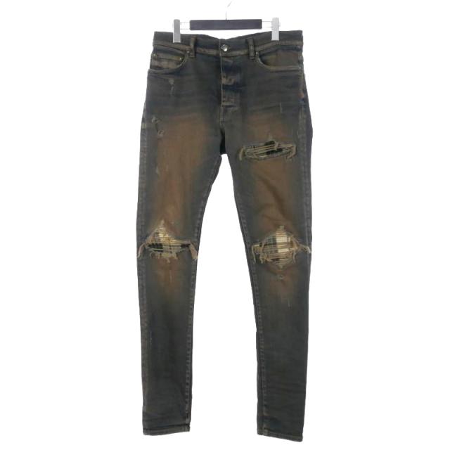 【中古】アミリ AMIRI 23SS MX1 JEAN ダメージ加工 スキニーデニム パンツ ジーンズ ストレッチ 34 ブラウンの通販は