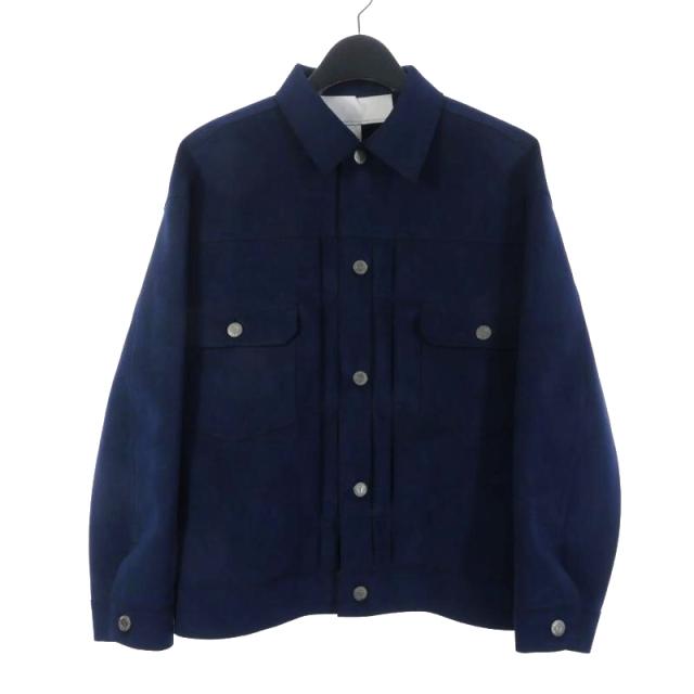 【中古】ティッカ TICCA フェイクスエード トラッカージャケット ブルゾン F ネイビー TAHA-318-01 メンズ