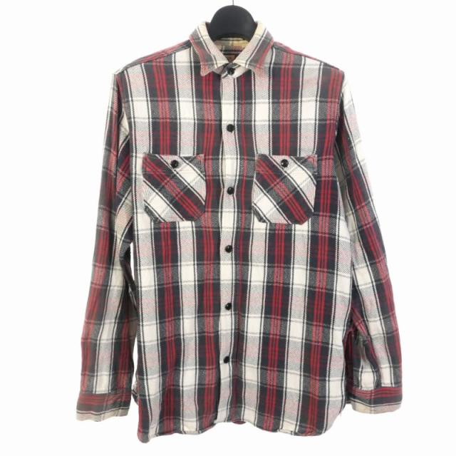 【中古】シュガーケーン SUGAR CANE チェック シャツ 長袖 M レッド/ホワイト/ブラック SC23605 メンズ