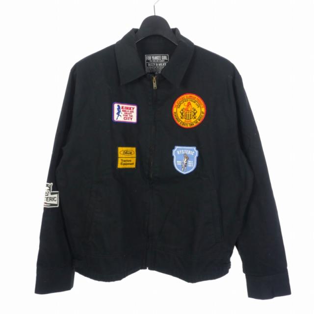 【中古】ヒステリックグラマー HYSTERIC GLAMOUR 23AW Patch Custom Blouson パッチカスタム ブルゾン L ブラック