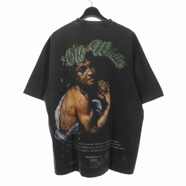 【中古】オフホワイト OFF WHITE GREEN BACCHUS SKATE Tシャツ 半袖 L 黒 ブラック OMAA120S24JER013 メンズ