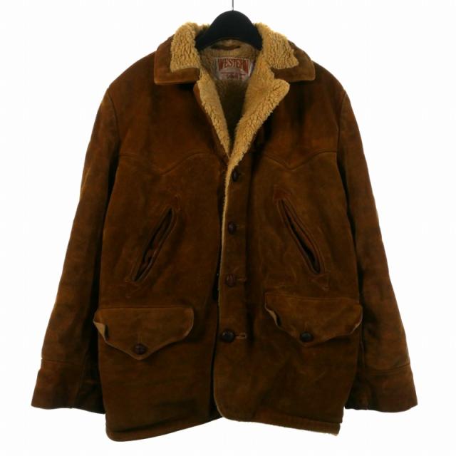 【中古】ショット SCHOTT レザー ブルゾン USA製 ボアランチジャケット 裏起毛 38 ブラウン 茶 メンズ