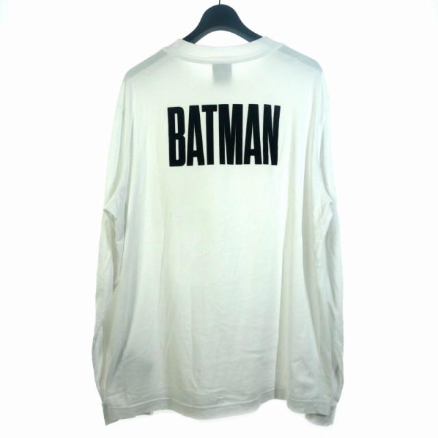 【中古】モンクレール MONCLER Tシャツ 長袖 バットマン バックプリント XL ホワイト 白 C-SCOM-24-5151 メンズ