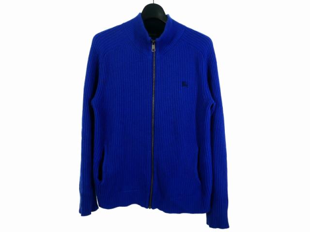 【美品】BURBERRY BLACK LABEL ニットブルゾン 中古】バーバリーブラックレーベル BURBERRY BLACK LABEL ロゴ ニット