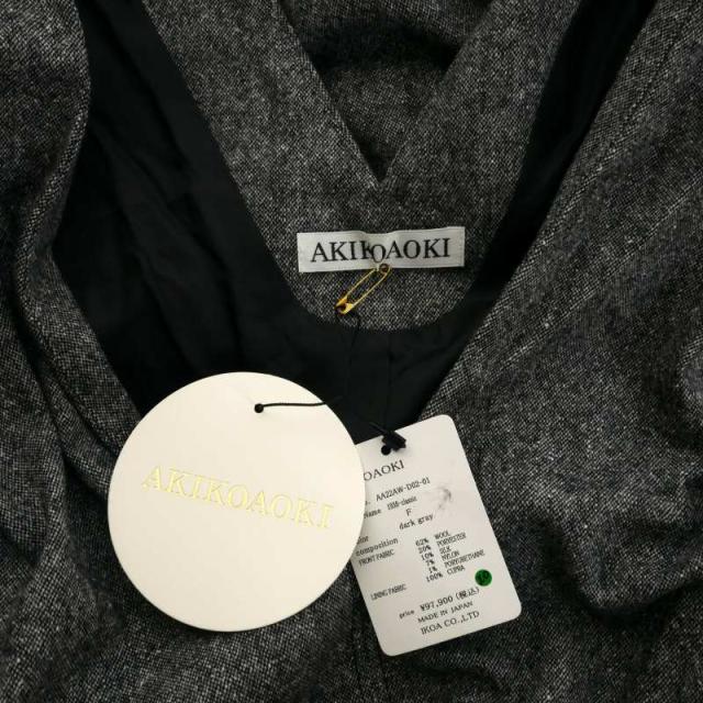 【中古】22AW アキコアオキ ノースリーブワンピース F フリーサイズ ダークグレー AA22AW-D02 レディース