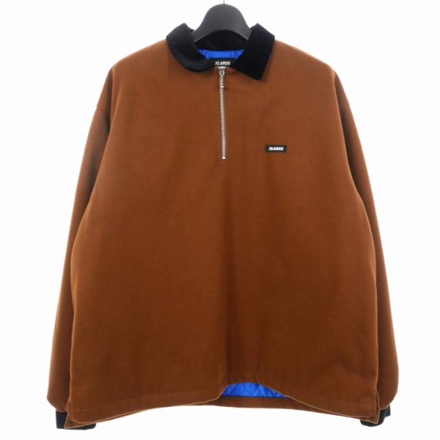【中古】エクストララージ X-LARGE キルティングハーフジップ ブルゾン 襟切替 L ブラウン 茶 101234014003 メンズ