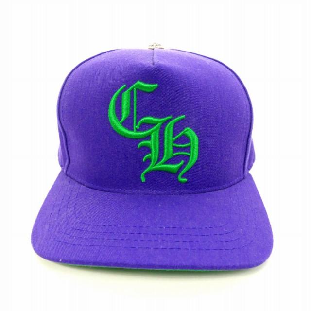 【中古】クロムハーツ CHROME HEARTS CHロゴ ベースボールキャップ 帽子 ONE SIZE 53-60 パープル 紫 メンズ