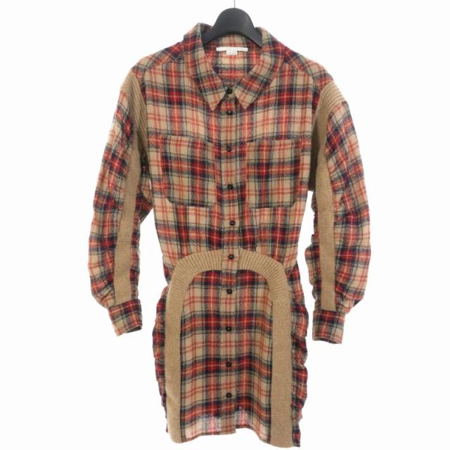 【中古】ステラマッカートニー STELLA McCARTNEY 21AW チェックワンピース パーティードレス 38 マルチカラー