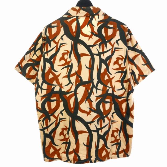 【中古】アベイシングエイプ A BATHING APE 90s トライバルカモ 開襟シャツ 半袖 ブラウン 茶 メンズ_1